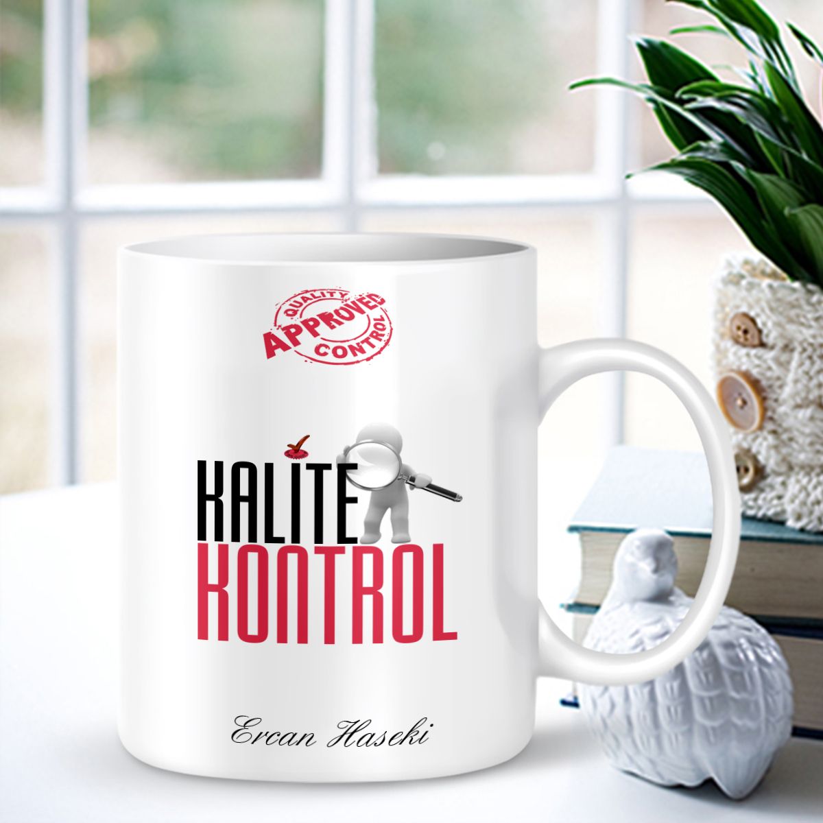 Kişiye Özel Mesleki Kalite Kontrol Beyaz Kupa Bardak - 001