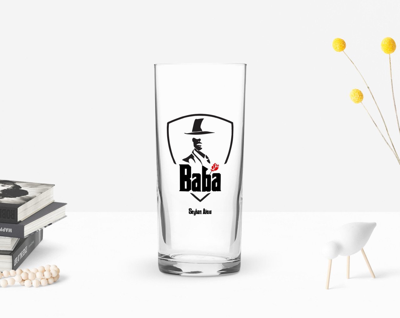 Kişiye Özel Renkli Baskılı Godfather Baba Tasarımlı Rakı Bardağı-15