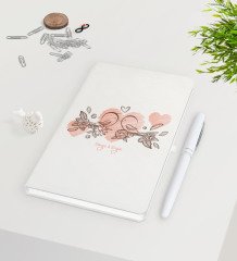 Kişiye Özel Sevgililer Günü Beyaz Defter Kalem Seti-35