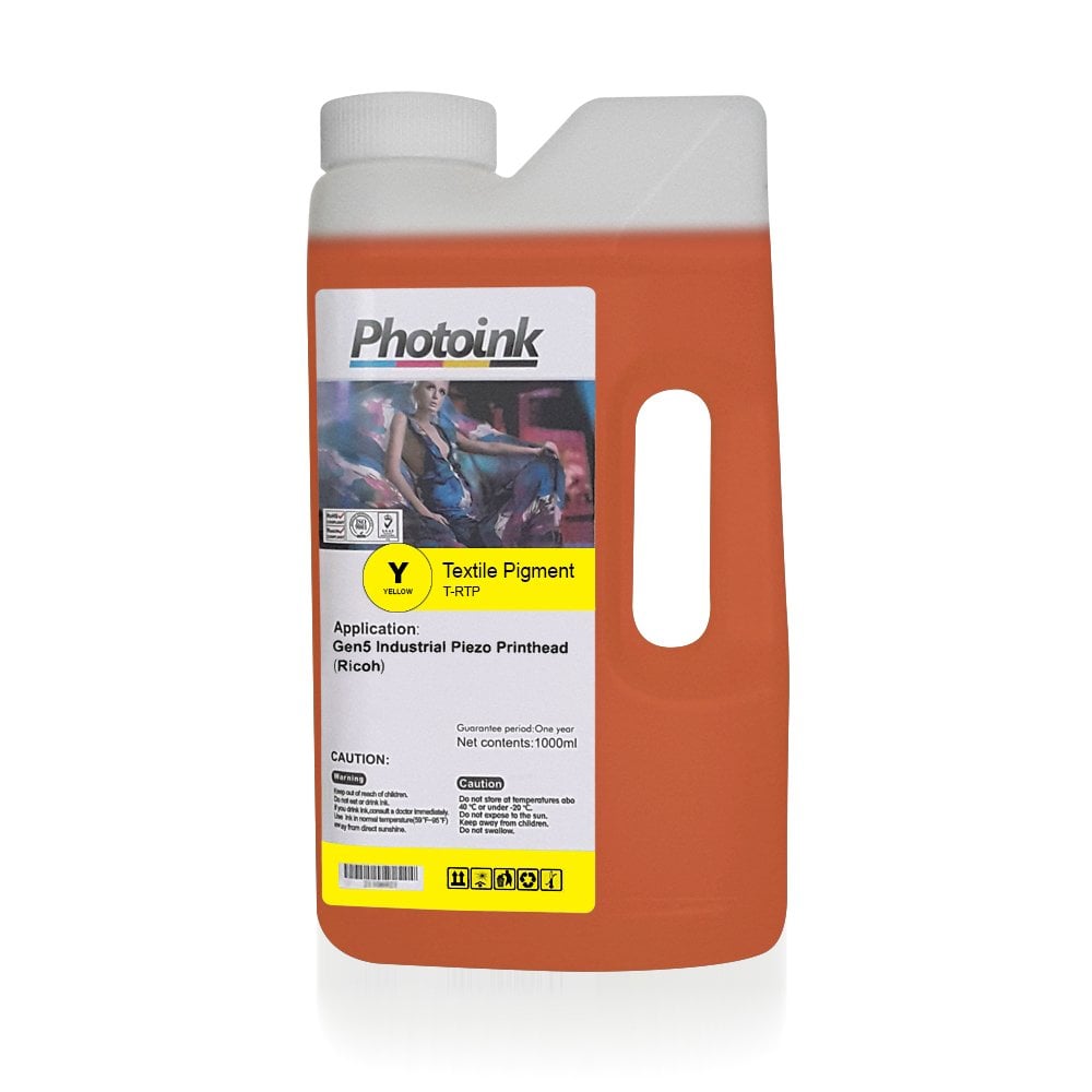 Ricoh Gen4 / Gen5 Kafalar için 1000 ml SARI YELLOW Tekstil Mürekkep (T-RTP)