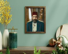 BK Home Sultan II Abdülhamid Han Tasarımlı Doğal Masif Ahşap Çerçeveli Tablo-7