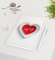 Kişiye Özel Sevgililer Günü Beyaz Defter Kalem Seti-39