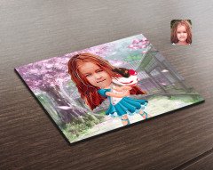 Kişiye Özel Kız Çocuk Karikatürlü Ahşap Puzzle-15