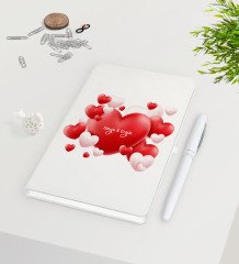 Kişiye Özel Sevgililer Günü Beyaz Defter Kalem Seti-41