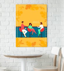 BK Gift Cafe & Bar & Restaurant Konseptli Kanvas Tablo 70x100cm-76