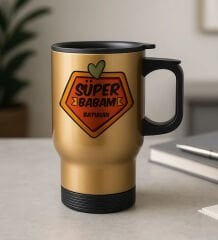 BK Gift Kişiye Özel Babalar Günü Tasarımlı Kulplu Gold Çelik Bardak Termos Mug 450ml-4, Babalar Günü Hediye, Babaya Hediye