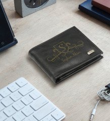 BK Gift Kişiye Özel İsimli Yatay Siyah Kartlık Cüzdan