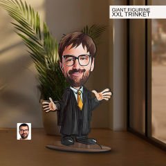 BK Gift Kişiye Özel Avukat Karikatürlü Büyük Boy Ahşap Biblo-4, Arkadaşa Hediye , Sevgiliye Hediye, Kişiye Özel Biblolar