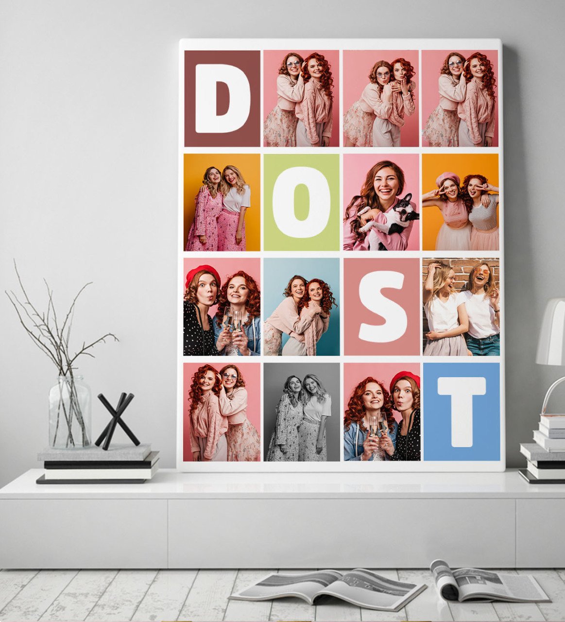 Kişiye Özel Dost Temalı Kanvas Tablo 50x70cm