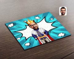 Kişiye Özel Kral Karikatürlü Ahşap Puzzle-1