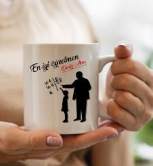 BK Gift Kişiye Özel Öğretmenler Günü Tasarımlı Kupa Bardak ve Atatürk Baskılı Tişört Hediye Seti- 1-7, Öğretmene Hediye, Öğretmenler Günü, 100. Yıl Hediyesi