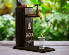BK Gift Kişiye Özel Kabartma İsimli Musluklu Siyah(Ebony) Ahşap Vodka Standı, Vodka Çeşmesi, Doğum Günü Hediyesi, Ev Hediyesi, İçecek Dispenseri-4