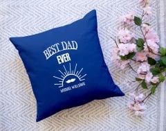 BK Gift Kişiye Özel İsimli Babalar Günü Tasarımlı Lacivert Kırlent Yastık-8 Babaya Hediye, Ev Dekorasyonu, Babalar Günü Hediyesi