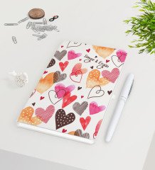 Kişiye Özel Sevgililer Günü Beyaz Defter Kalem Seti-46