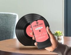 Kişiye Özel Spotify Barkodlu Ahşap Standlı Plak Arkadaşa Hediye-1