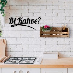 BK Home Dekoratif Doğal Ahşap Raf ve Bi Kahve Duvar Süsü-5