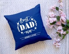 BK Gift Kişiye Özel İsimli Babalar Günü Tasarımlı Lacivert Kırlent Yastık-10 Babaya Hediye, Ev Dekorasyonu, Babalar Günü Hediyesi