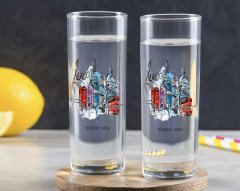 Kişiye Özel Renkli Baskılı London Tasarımlı İkili Vodka Bardağı-4