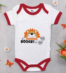 BK Kids Roar Tasarımlı Kırmızı Bebek Body Zıbın-1