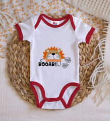 BK Kids Roar Tasarımlı Kırmızı Bebek Body Zıbın-1