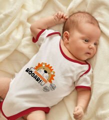 BK Kids Roar Tasarımlı Kırmızı Bebek Body Zıbın-1