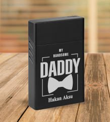 BK Gift Kişiye Özel İsimli Baba Temalı Viski Kadehi&Viski Taşı&Çakmak&Sigara Kutusu Hediye Seti-5, Babaya Hediye, Babalar Günü Hediyeleri