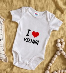BK Kids I Love Vienna Tasarımlı Bebek Body Zıbın - Model 1
