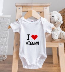 BK Kids I Love Vienna Tasarımlı Bebek Body Zıbın - Model 1