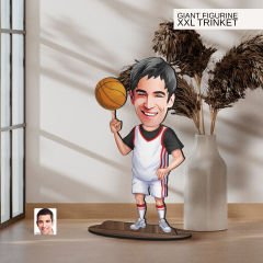 BK Gift Kişiye Özel Basketbol Karikatürlü Büyük Boy Ahşap Biblo-1, Arkadaşa Hediye , Sevgiliye Hediye, Kişiye Özel Biblolar