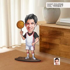 BK Gift Kişiye Özel Basketbol Karikatürlü Büyük Boy Ahşap Biblo-1, Arkadaşa Hediye , Sevgiliye Hediye, Kişiye Özel Biblolar