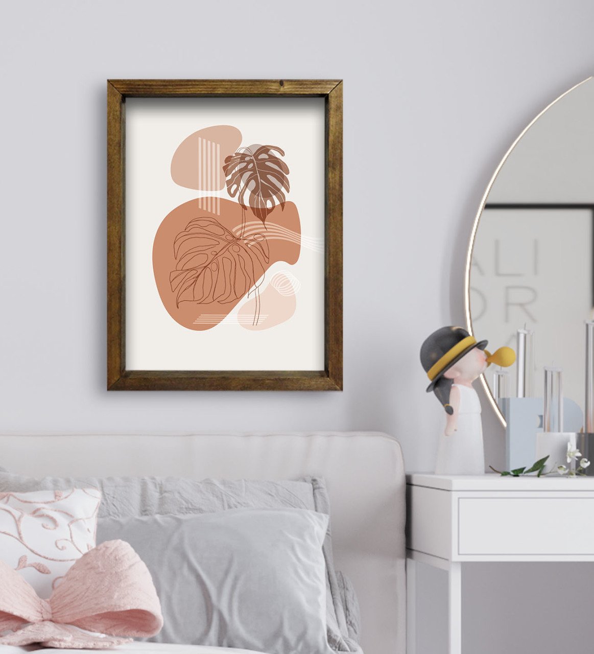 BK Gift Yatak Odası Konseptli Doğal Masif Ahşap Çerçeveli Tablo-77