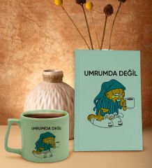 BK Gift Yeşil Sert Kapaklı Defter ve Middle Kupa Seti, Arkadaşa Hediye, Yeni İş Hediyesi, Doğum Günü Hediyesi-12