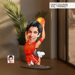 BK Gift Kişiye Özel Basketbol Karikatürlü Büyük Boy Ahşap Biblo-2, Arkadaşa Hediye , Sevgiliye Hediye, Kişiye Özel Biblolar