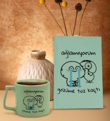 BK Gift Yeşil Sert Kapaklı Defter ve Middle Kupa Seti, Arkadaşa Hediye, Yeni İş Hediyesi, Doğum Günü Hediyesi-13