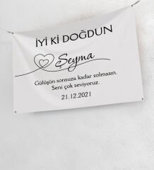 BK Gift Kişiye Özel Doğum Günü Tasarımlı Pankart Branda-2(70x100), Arkadaşa Hediye, Sevgiliye Hediye