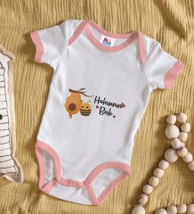 BK Kids Halasının Balı Tasarımlı Pembe Bebek Body Zıbın-1