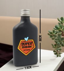 BK Gift Kişiye Özel İsimli Baba Temalı Antrasit Tasarım Cam Şişede 200 ml Kolonya-2, Babaya Hediye, Babalar Günü Hediyeleri, Hediyelik Baskılı Kolonya