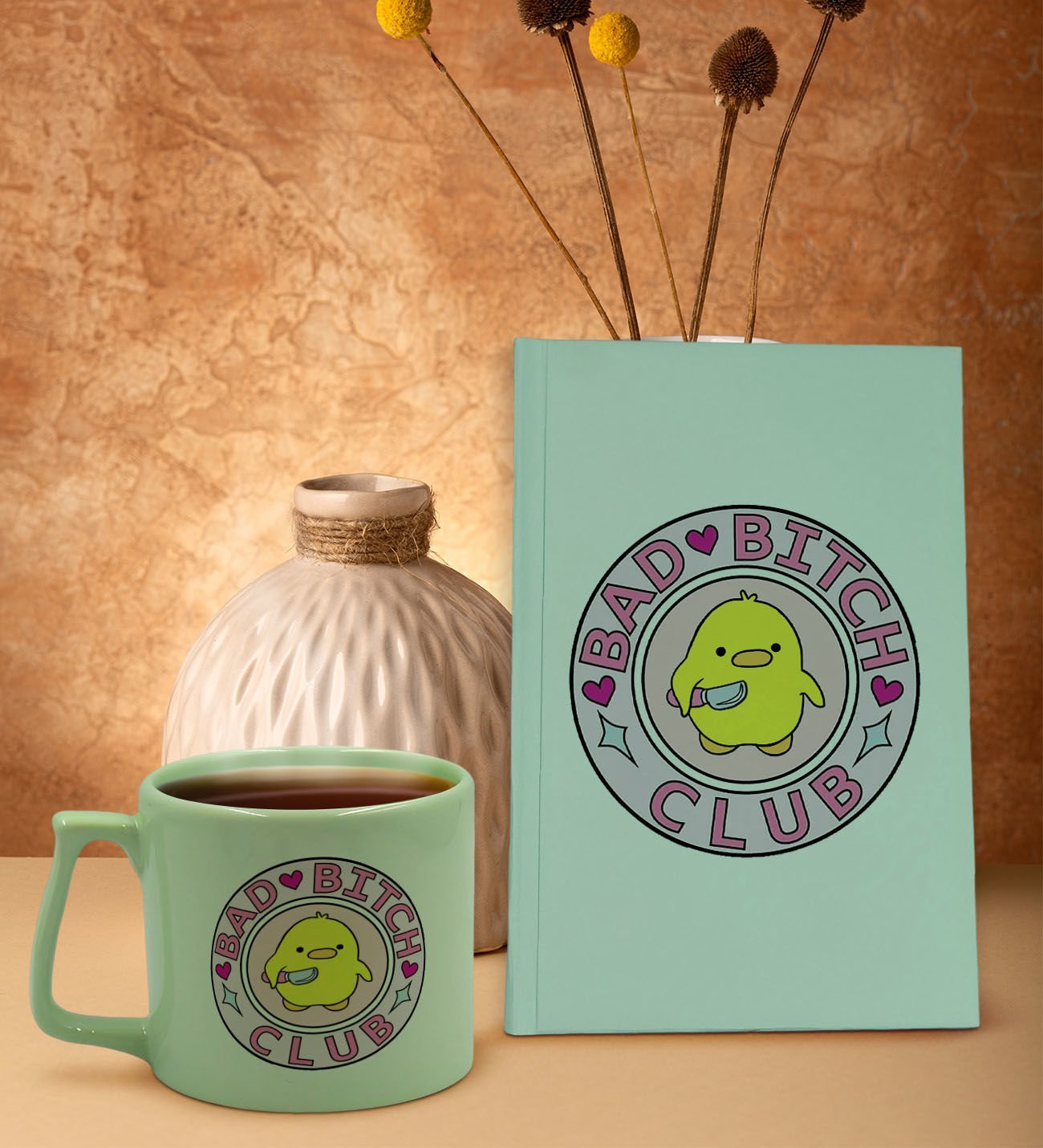 BK Gift Yeşil Sert Kapaklı Defter ve Middle Kupa Seti, Arkadaşa Hediye, Yeni İş Hediyesi, Doğum Günü Hediyesi-15