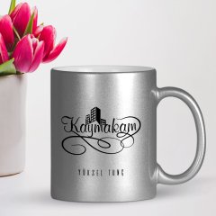 Kişiye Özel Mesleki Kaymakam Gümüş Yaldızlı Kupa Bardak - 1