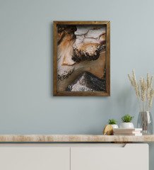 BK Gift Otel Odası Konseptli Doğal Masif Ahşap Çerçeveli Tablo 30x40cm-122