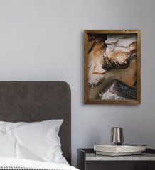 BK Gift Otel Odası Konseptli Doğal Masif Ahşap Çerçeveli Tablo 30x40cm-122