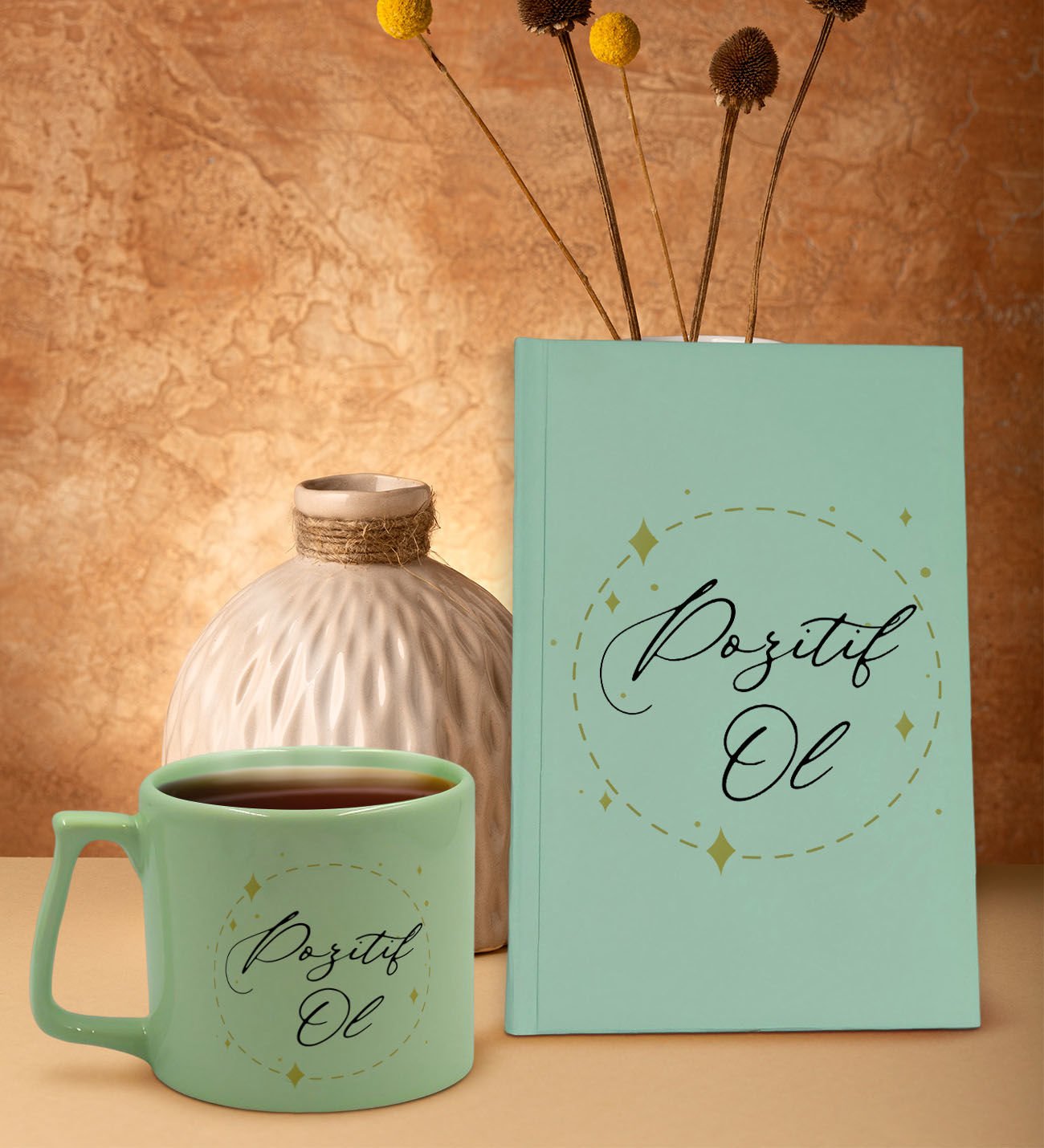 BK Gift Yeşil Sert Kapaklı Defter ve Middle Kupa Seti, Arkadaşa Hediye, Yeni İş Hediyesi, Doğum Günü Hediyesi-16
