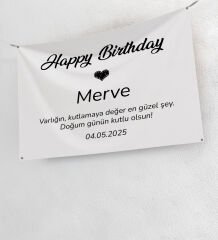 BK Gift Kişiye Özel Doğum Günü Tasarımlı Pankart Branda-3(70x100), Arkadaşa Hediye, Sevgiliye Hediye