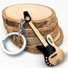 Kişiye Özel Gitar Tasarımlı MDF Anahtarlık