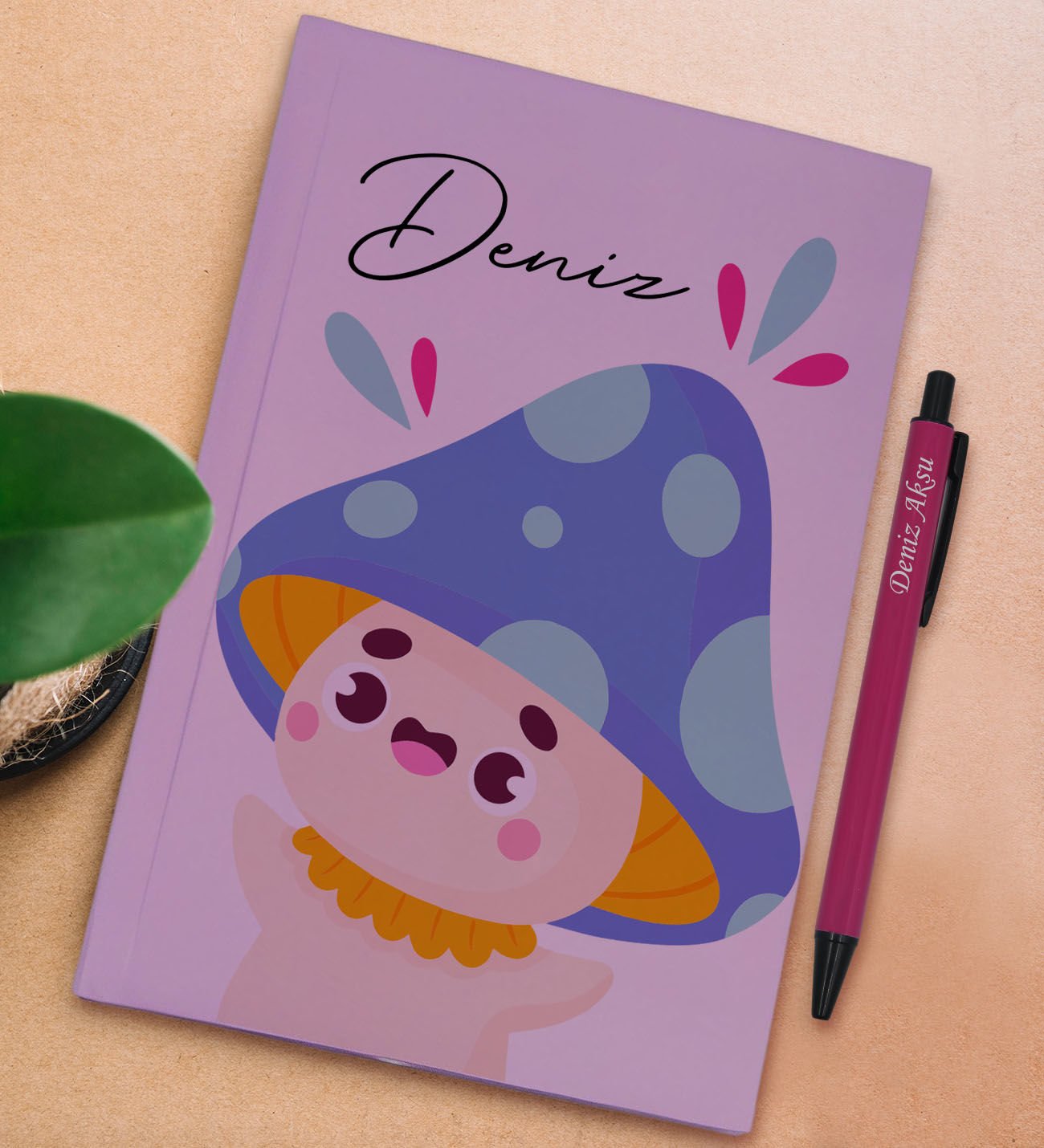 BK Gift Kişiye Özel İsimli Lila Sert Kapaklı Defter ve Tükenmez Kalem Seti, Arkadaşa Hediye, Yeni İş Hediyesi, Doğum Günü Hediyesi-9