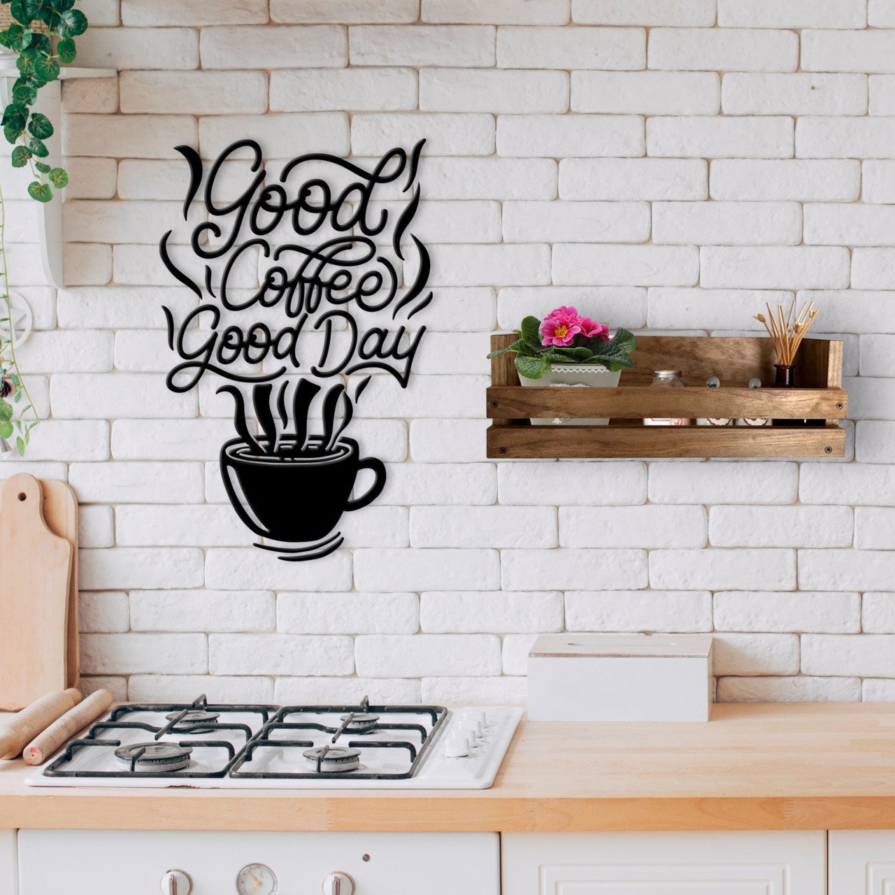 BK Home Dekoratif Doğal Ahşap Raf ve Duvar Süsü-7