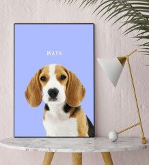 Kişiye Özel Evcil Dost Kanvas Tablo 30x50cm-3
