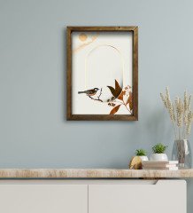 BK Gift Otel Odası Konseptli Doğal Masif Ahşap Çerçeveli Tablo 30x40cm-126