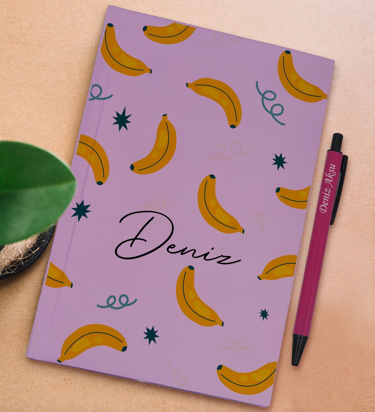 BK Gift Kişiye Özel İsimli Lila Sert Kapaklı Defter ve Tükenmez Kalem Seti, Arkadaşa Hediye, Yeni İş Hediyesi, Doğum Günü Hediyesi-13