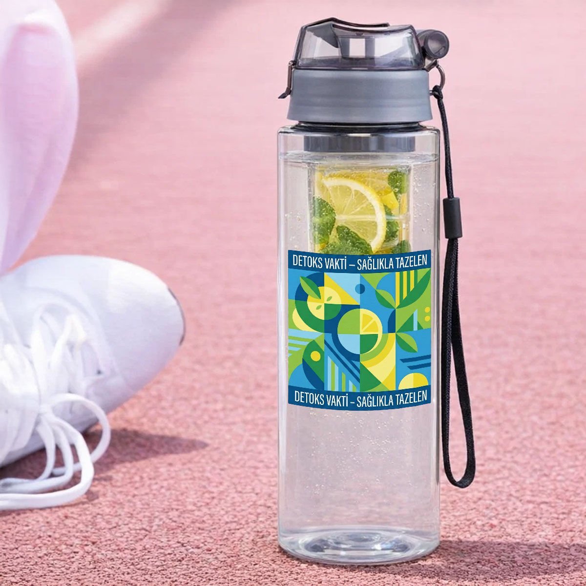 BK Gift Detoks Tasarımlı Süzgeç Hazneli Suluk -2, BPA İçermeyen Detoks Matara